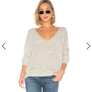 Free People Gossamer Alpaca Wool V-Neck Oversized Sweater